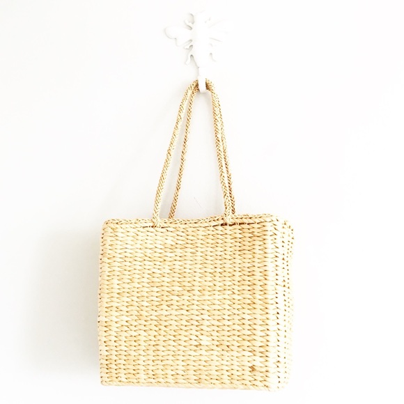 Vintage Handbags - Vintage Straw Tote Bag